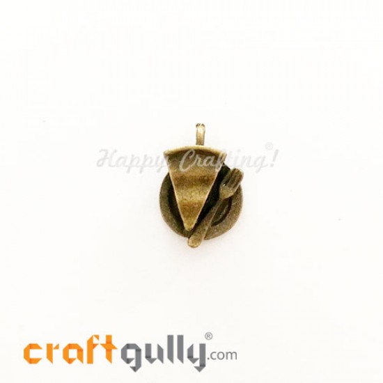 Charms / Elements 20mm Metal - Food Pie - Bronze - Pack of 1 Charms / Elements 20mm Metal - Food Pie - Bronze - Pack of 1