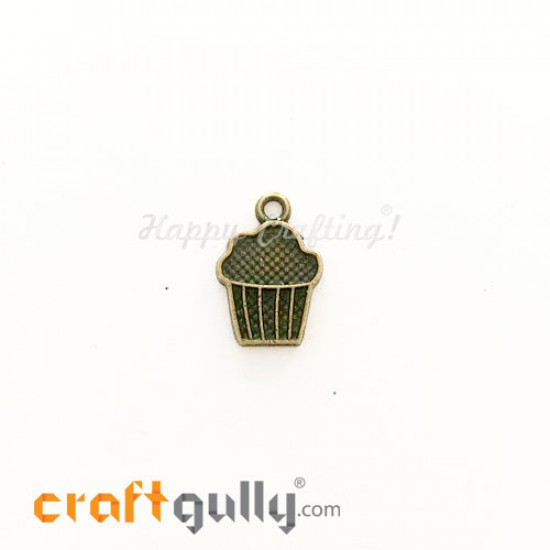 Charms / Elements 16mm Metal - Food Cupcake - Bronze - Pack of 1 Charms / Elements 16mm Metal - Food Cupcake - Bronze - Pack of 1