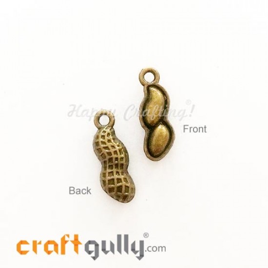 Charms / Elements 18mm Metal - Food Peanuts - Bronze - Pack of 1 Charms / Elements 18mm Metal - Food Peanuts - Bronze - Pack of 1