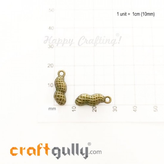 Charms / Elements 18mm Metal - Food Peanuts - Bronze - Pack of 1 Charms / Elements 18mm Metal - Food Peanuts - Bronze - Pack of 1
