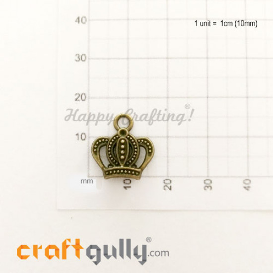 Charms / Elements 17mm Metal - Crown #1 - Bronze - Pack of 1 Charms / Elements 17mm Metal - Crown #1 - Bronze - Pack of 1