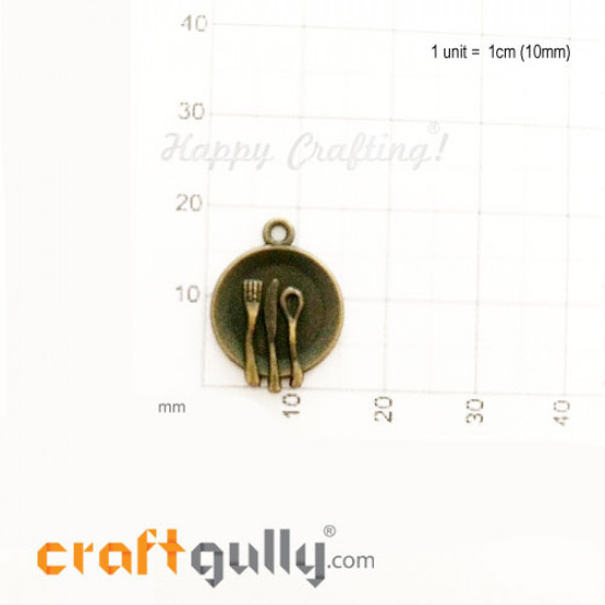 Charms / Elements 19.5mm Metal - Kitchen Cutlery - Bronze - Pack of 1 Charms / Elements 19.5mm Metal - Kitchen Cutlery - Bronze - Pack of 1