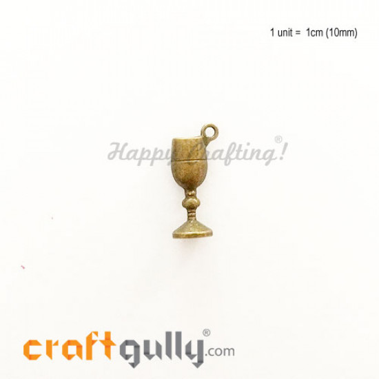 Charms / Elements 20mm Metal - Kitchen Wine Glass - Bronze - Pack of 1 Charms / Elements 20mm Metal - Kitchen Wine Glass - Bronze - Pack of 1