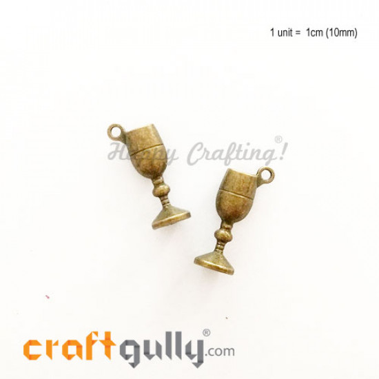 Charms / Elements 20mm Metal - Kitchen Wine Glass - Bronze - Pack of 1 Charms / Elements 20mm Metal - Kitchen Wine Glass - Bronze - Pack of 1