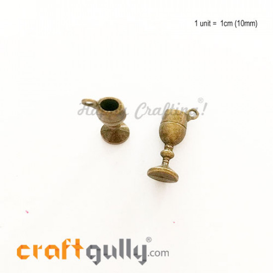 Charms / Elements 20mm Metal - Kitchen Wine Glass - Bronze - Pack of 1 Charms / Elements 20mm Metal - Kitchen Wine Glass - Bronze - Pack of 1