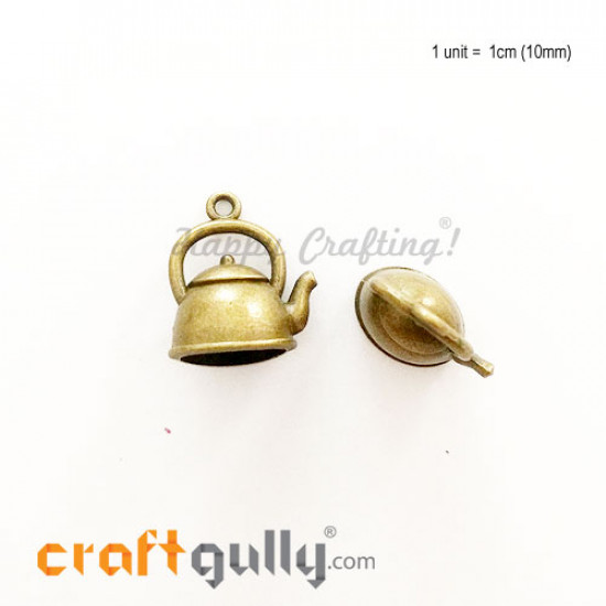 Charms / Elements 17mm Metal - Kitchen Teapot - Bronze - Pack of 1 Charms / Elements 17mm Metal - Kitchen Teapot - Bronze - Pack of 1