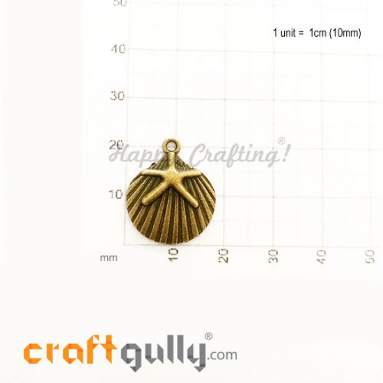Charms / Elements 22mm Metal - Shell #1 - Bronze - Pack of 1 Charms / Elements 22mm Metal - Shell #1 - Bronze - Pack of 1