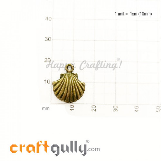Charms / Elements 18.5mm Metal - Shell #2 - Bronze - Pack of 1 Charms / Elements 18.5mm Metal - Shell #2 - Bronze - Pack of 1