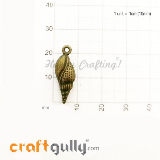 Charms / Elements 24mm Metal - Shell #3 - Bronze - Pack of 1 Charms / Elements 24mm Metal - Shell #3 - Bronze - Pack of 1