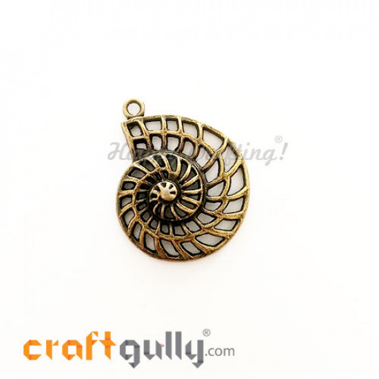 Charms / Elements 35mm Metal - Shell #4 - Bronze - Pack of 1 Charms / Elements 35mm Metal - Shell #4 - Bronze - Pack of 1
