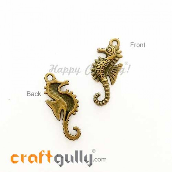 Charms / Elements 29mm Metal - Marine Sea Horse - Bronze - Pack of 1 Charms / Elements 29mm Metal - Marine Sea Horse - Bronze - Pack of 1