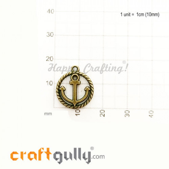 Charms / Elements 18mm Metal - Marine Anchor #2 - Bronze - Pack of 1 Charms / Elements 18mm Metal - Marine Anchor #2 - Bronze - Pack of 1