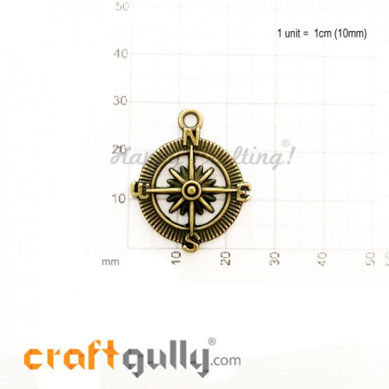 Charms / Elements 29.5mm Metal - Marine Nautical Star - Bronze - Pack of 1