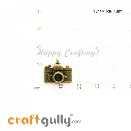 Charms / Elements 15.5mm Metal - Travel Camera - Bronze - Pack of 1 Charms / Elements 15.5mm Metal - Travel Camera - Bronze - Pack of 1