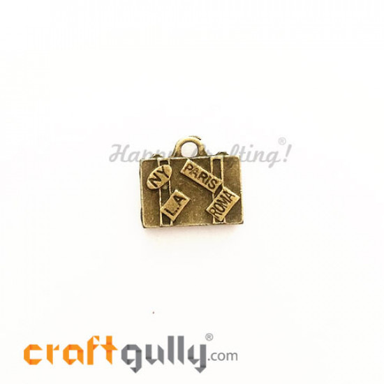 Charms / Elements 15mm Metal - Travel Bag - Bronze - Pack of 1 Charms / Elements 15mm Metal - Travel Bag - Bronze - Pack of 1