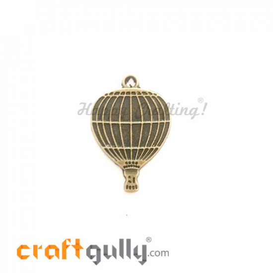 Charms / Elements 24mm Metal - Travel Hot Air Balloon - Bronze - Pack of 1