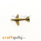 Charms / Elements 34mm Metal - Travel Air Plane - Bronze - Pack of 1