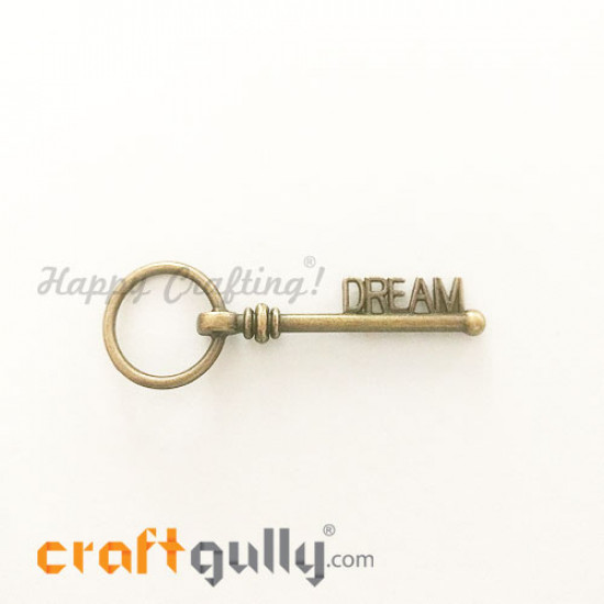 Charms / Elements 51.5mm Metal - Key #4 - Bronze - Pack of 1 Charms / Elements 51.5mm Metal - Key #4 - Bronze - Pack of 1