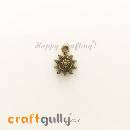 Charms / Elements 17mm Metal - Sun #1 - Bronze - Pack of 1 Charms / Elements 17mm Metal - Sun #1 - Bronze - Pack of 1