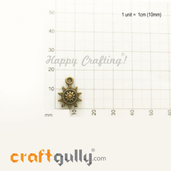 Charms / Elements 17mm Metal - Sun #1 - Bronze - Pack of 1 Charms / Elements 17mm Metal - Sun #1 - Bronze - Pack of 1