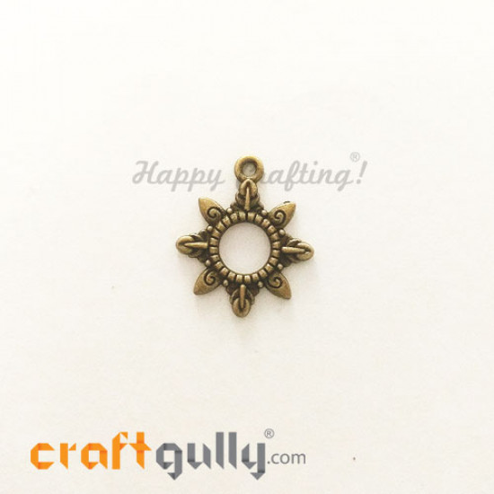 Charms / Elements 22mm Metal - Sun #2 - Bronze - Pack of 1 Charms / Elements 22mm Metal - Sun #2 - Bronze - Pack of 1