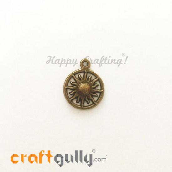 Charms / Elements 20mm Metal - Sun #3 - Bronze - Pack of 1 Charms / Elements 20mm Metal - Sun #3 - Bronze - Pack of 1