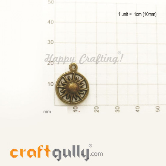 Charms / Elements 20mm Metal - Sun #3 - Bronze - Pack of 1 Charms / Elements 20mm Metal - Sun #3 - Bronze - Pack of 1