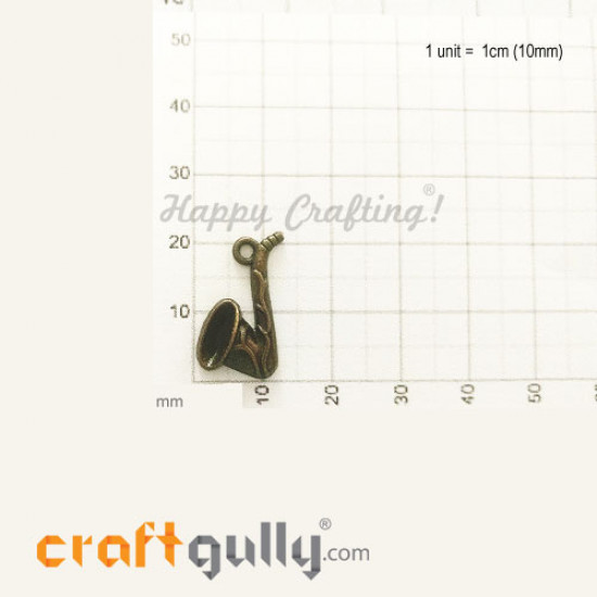 Charms / Elements 22mm Metal - Music Saxophone - Bronze - Pack of 1 Charms / Elements 22mm Metal - Music Saxophone - Bronze - Pack of 1