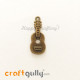 Charms / Elements 26mm Metal - Music Guitar - Bronze - Pack of 1