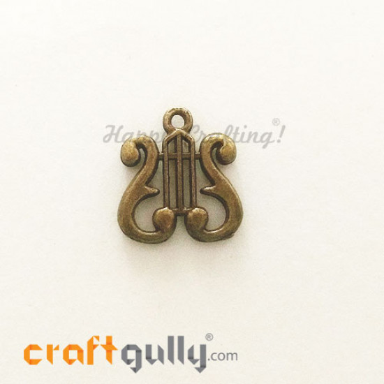Charms / Elements 17mm Metal - Music Angel Harp - Bronze - Pack of 1 Charms / Elements 17mm Metal - Music Angel Harp - Bronze - Pack of 1