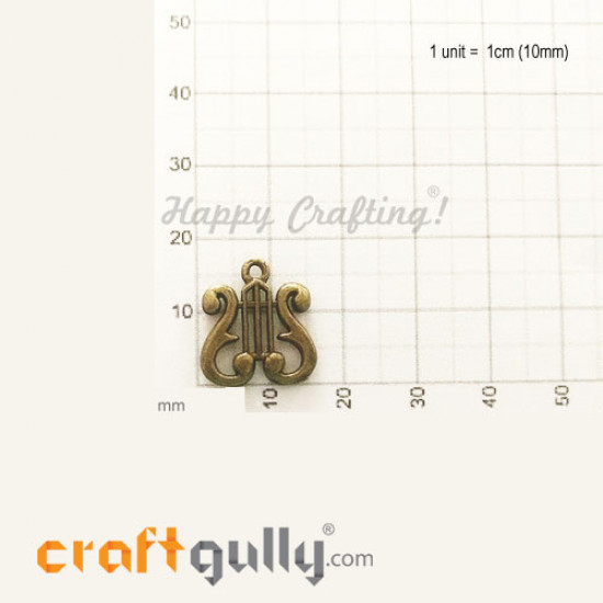 Charms / Elements 17mm Metal - Music Angel Harp - Bronze - Pack of 1 Charms / Elements 17mm Metal - Music Angel Harp - Bronze - Pack of 1