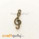 Charms / Elements 25.5mm Metal - Music Note #2 - Bronze - Pack of 1