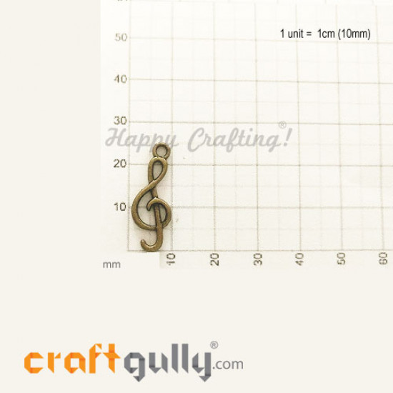 Charms / Elements 25.5mm Metal - Music Note #2 - Bronze - Pack of 1 Charms / Elements 25.5mm Metal - Music Note #2 - Bronze - Pack of 1