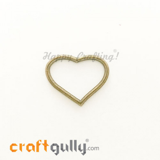 Charms / Elements 22mm Metal - Heart #1 - Bronze - Pack of 1