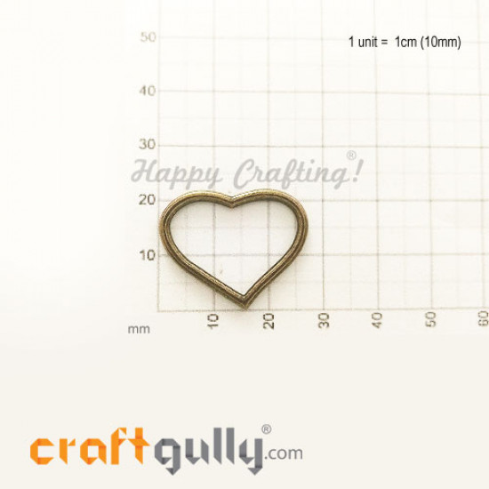 Charms / Elements 22mm Metal - Heart #1 - Bronze - Pack of 1 Charms / Elements 22mm Metal - Heart #1 - Bronze - Pack of 1