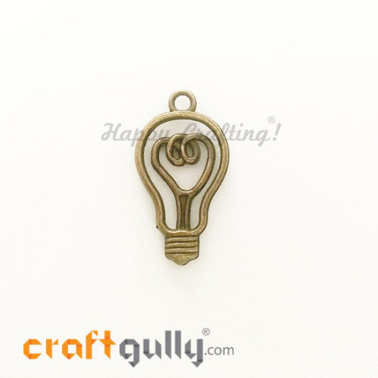 Charms / Elements 31.5mm Metal - Light Bulb - Bronze - Pack of 1