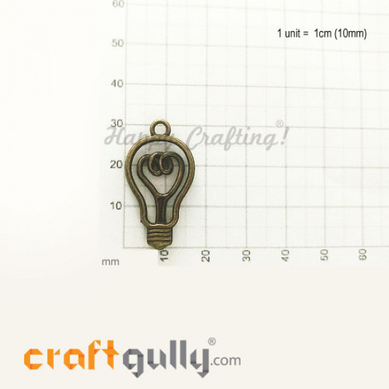 Charms / Elements 31.5mm Metal - Light Bulb - Bronze - Pack of 1 Charms / Elements 31.5mm Metal - Light Bulb - Bronze - Pack of 1