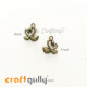 Charms / Elements 15mm Metal - Swans #1 - Bronze - Pack of 2