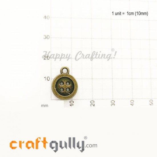 Charms / Elements 16mm Metal - Sewing Buttons - Bronze - Pack of 1 Charms / Elements 16mm Metal - Sewing Buttons - Bronze - Pack of 1