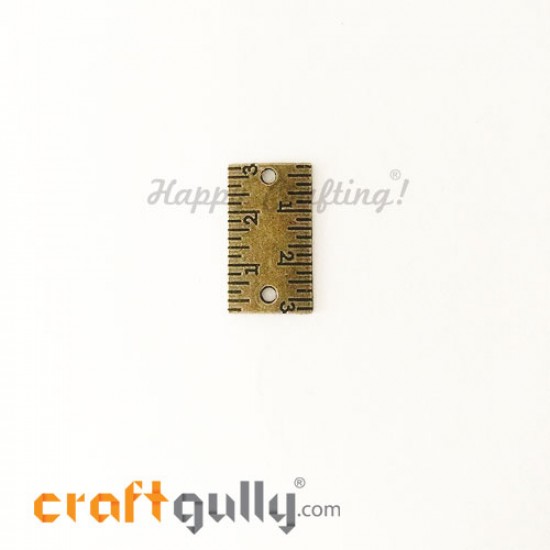 Charms / Elements 21mm Metal - Sewing Measure Tape - Bronze - Pack of 1 Charms / Elements 21mm Metal - Sewing Measure Tape - Bronze - Pack of 1