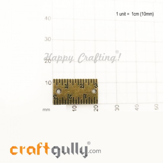 Charms / Elements 21mm Metal - Sewing Measure Tape - Bronze - Pack of 1 Charms / Elements 21mm Metal - Sewing Measure Tape - Bronze - Pack of 1