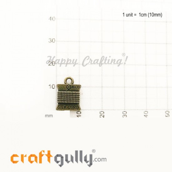 Charms / Elements 15mm Metal - Sewing Thread - Bronze - Pack of 1 Charms / Elements 15mm Metal - Sewing Thread - Bronze - Pack of 1