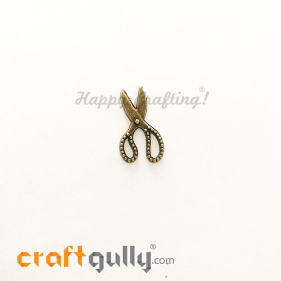 Charms / Elements 19mm Metal - Sewing Scissors - Bronze - Pack of 2 Charms / Elements 19mm Metal - Sewing Scissors - Bronze - Pack of 2