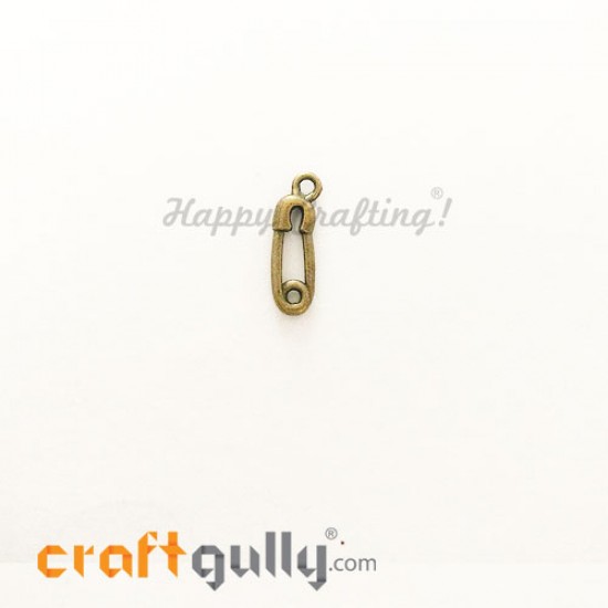 Charms / Elements 19mm Metal - Sewing Safety Pins - Bronze - Pack of 2 Charms / Elements 19mm Metal - Sewing Safety Pins - Bronze - Pack of 2