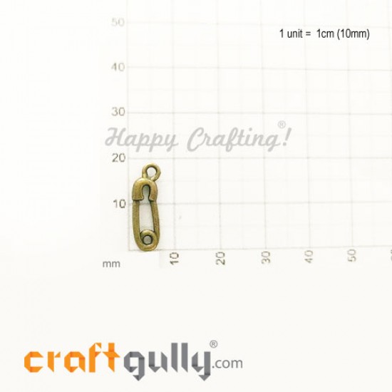 Charms / Elements 19mm Metal - Sewing Safety Pins - Bronze - Pack of 2 Charms / Elements 19mm Metal - Sewing Safety Pins - Bronze - Pack of 2
