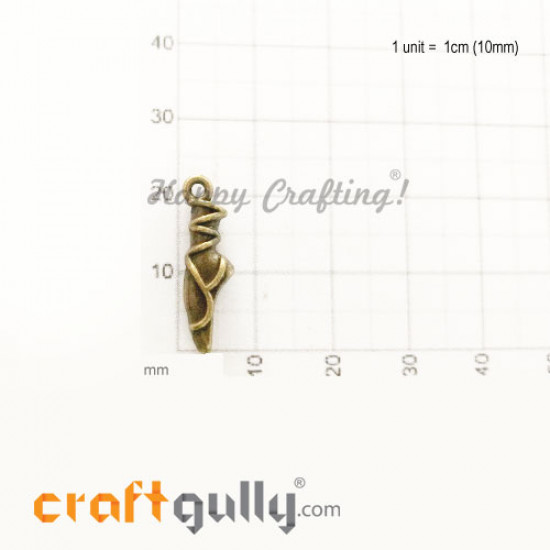Charms / Elements 23mm Metal - Shoes #3 - Bronze - Pack of 1 Charms / Elements 23mm Metal - Shoes #3 - Bronze - Pack of 1