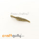 Charms / Elements 32mm Metal - Feather #3 - Bronze - Pack of 1