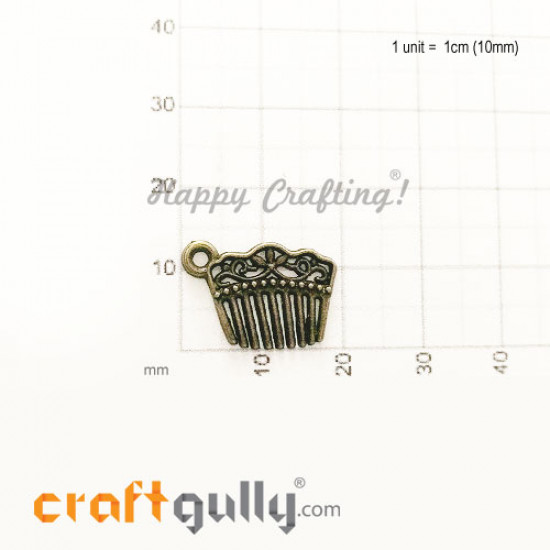 Charms / Elements 13mm Metal - Accessory Comb - Bronze - Pack of 1 Charms / Elements 13mm Metal - Accessory Comb - Bronze - Pack of 1