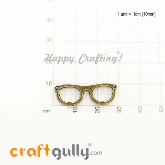 Charms / Elements 29mm Metal - Accessory Spectacles - Bronze - Pack of 1 Charms / Elements 29mm Metal - Accessory Spectacles - Bronze - Pack of 1