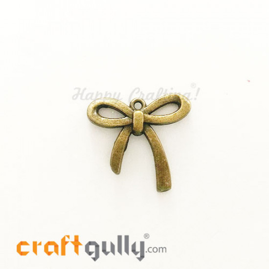 Charms / Elements 24mm Metal - Accessory Bow #2 - Bronze - Pack of 1 Charms / Elements 24mm Metal - Accessory Bow #2 - Bronze - Pack of 1